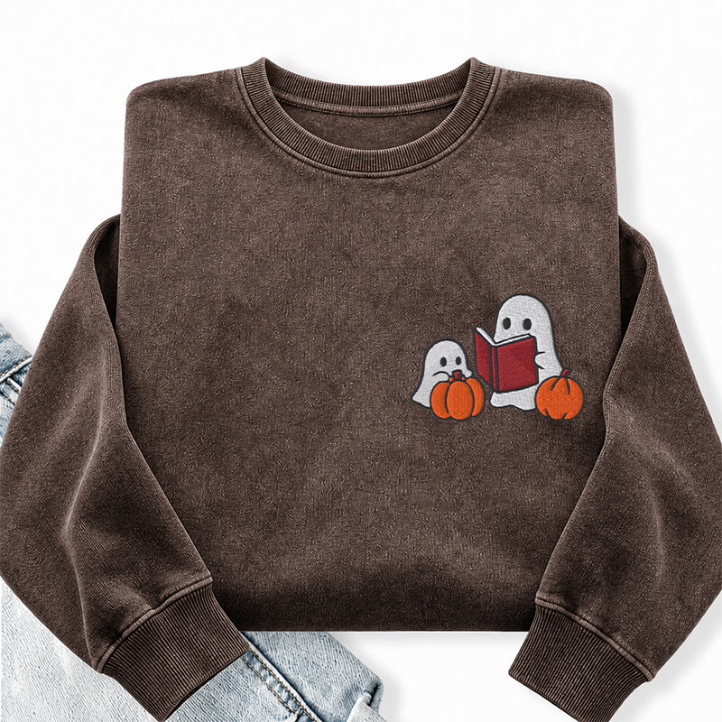 Embroidered Ghost Stories Washed Crewneck Sweatshirt