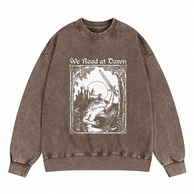 We Read At Dawn Frog Washed Crewneck Sweatshirt