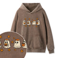 Embroidered Autumn Bookish Ghost Washed Hoodie