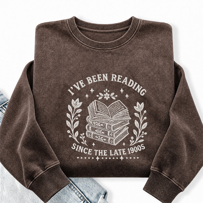 Embroidered Reading Since The Late 1990s Washed Crewneck Sweatshirt
