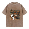 Retro Ghost Reading Washed Crew Neck T-Shirt