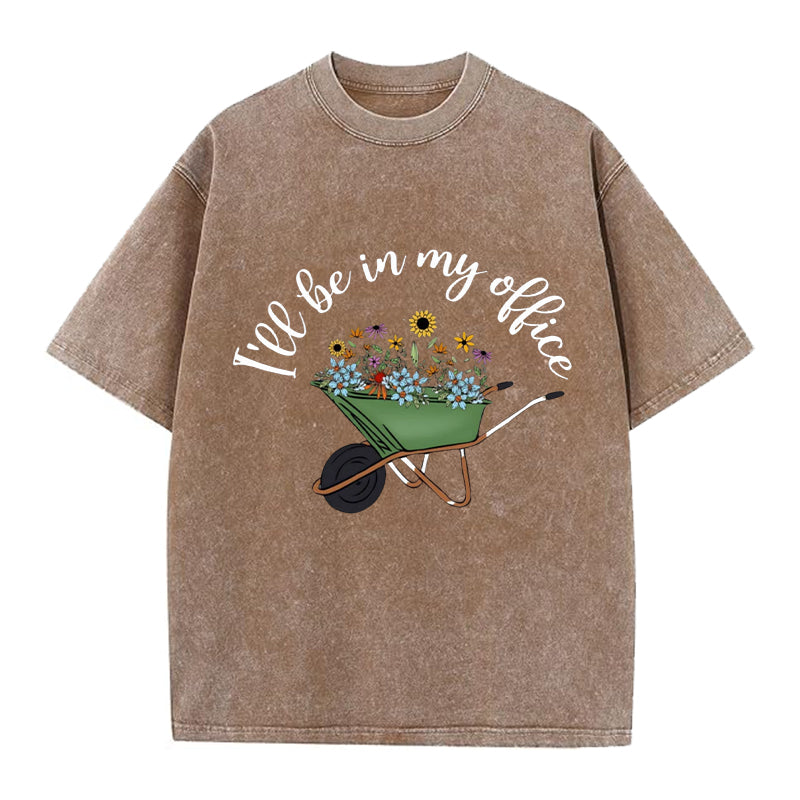 I'll Be in My Office Washed Crew Neck T-Shirt