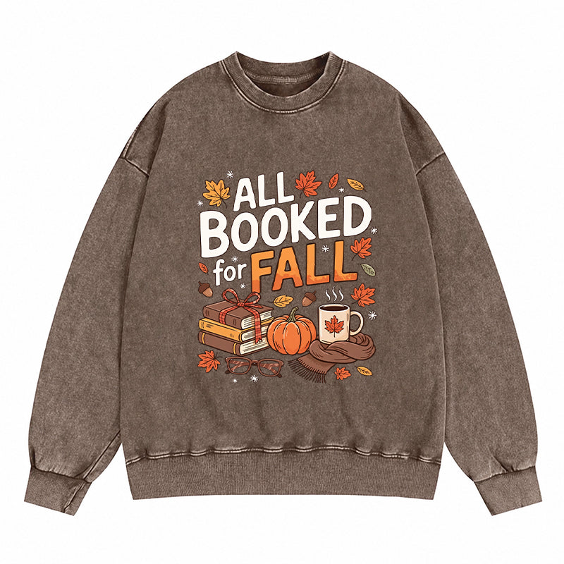 All Booked For Fall Washed Crewneck Sweatshirt