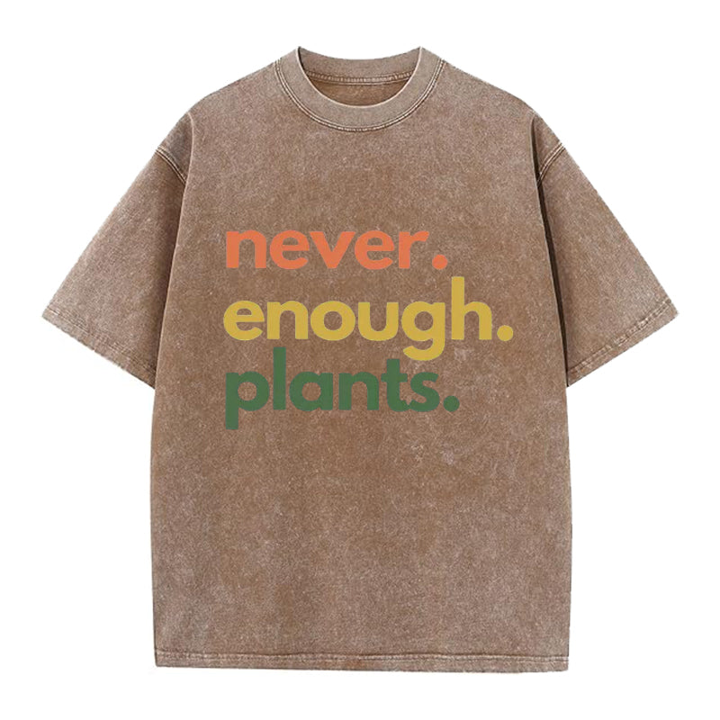 Vintage Never Enough Plants Washed Crew Neck T-Shirt