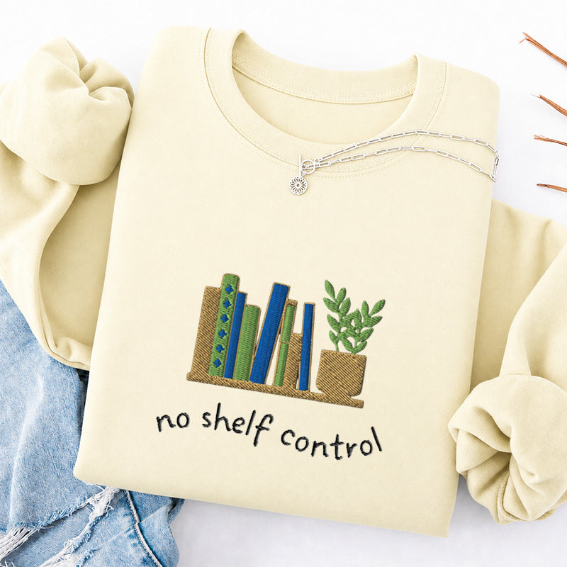 Embroidered No Shelf Control Classic Crewneck Sweatshirt