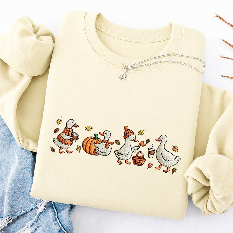 Embroidered Autumn Goose Classic Crewneck Sweatshirt