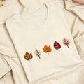 Embroidered Fall Leaves Classic Adult Unisex Crew Neck T-Shirt