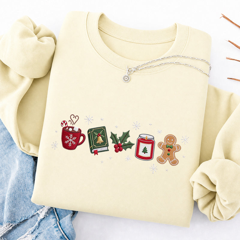 Embroidered Cozy Christmas Classic Crewneck Sweatshirt