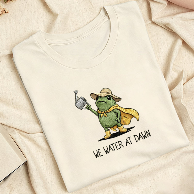 Embroidered We Water At Dawn Classic Adult Unisex Crew Neck T-Shirt