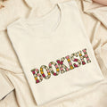 Embroidered Floral Bookish Classic Adult Unisex Crew Neck T-Shirt