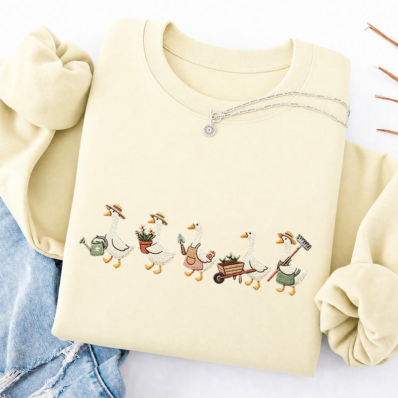 Embroidered Garden Goose Classic Crewneck Sweatshirt