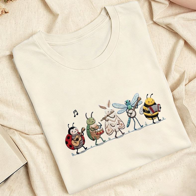 Embroidered Bug Orchestra Classic Adult Unisex Crew Neck T-Shirt