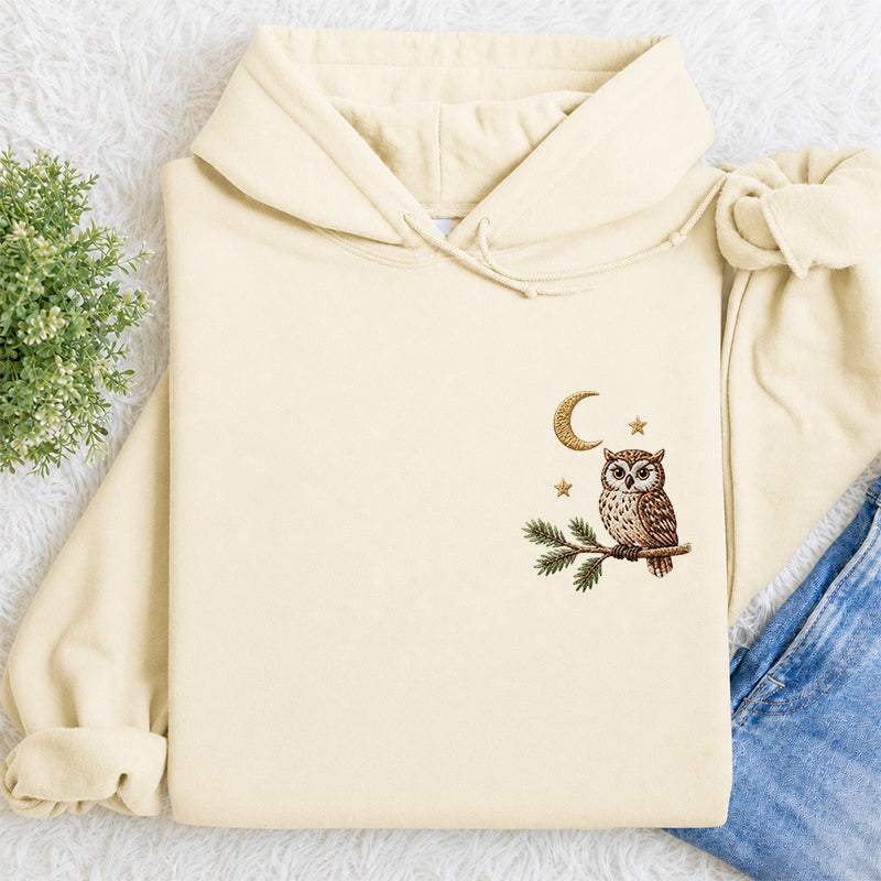 Embroidered Night Owl Classic Adult Unisex Hoodie