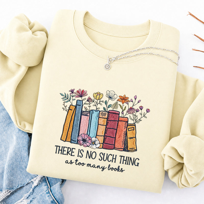 Embroidered Floral Book Classic Crewneck Sweatshirt