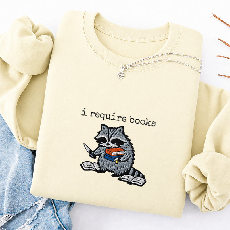 Embroidered I Required Books Classic Crewneck Sweatshirt