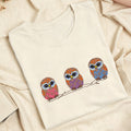 Embroidered Cute Owl Classic Adult Unisex Crew Neck T-Shirt