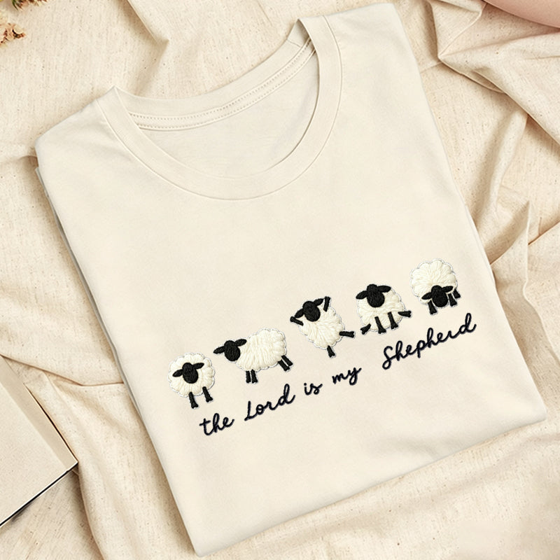 Embroidered Christian Sheep Classic Adult Unisex Crew Neck T-Shirt