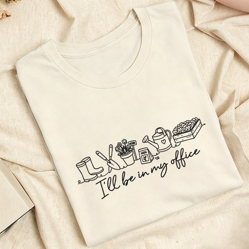 Embroidered I'll be in My Office Classic Adult Unisex Crew Neck T-Shirt