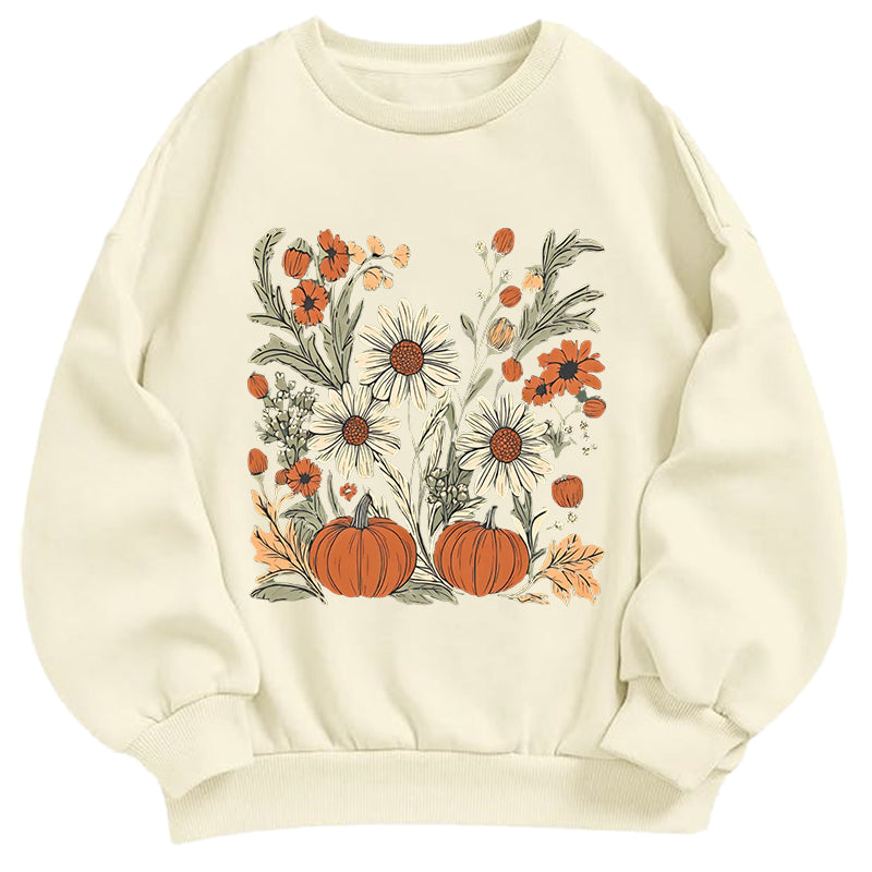 Pumpkin & Wildflower Garden Classic Adult Unisex Crewneck Sweatshirt