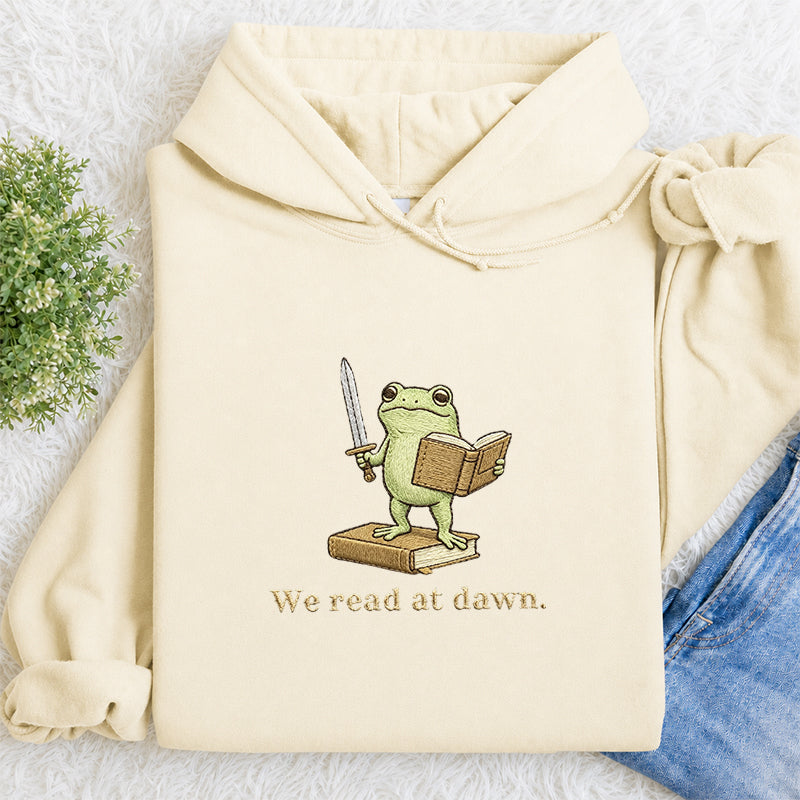 Embroidered We Read At Dawn Classic Adult Unisex Hoodie