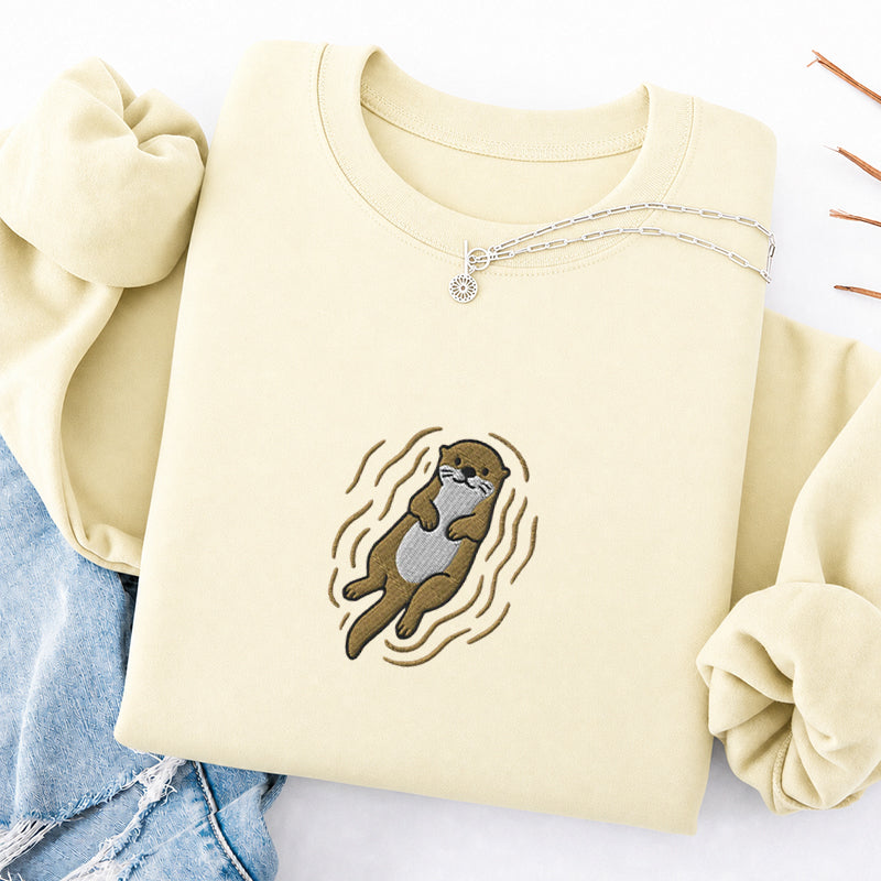 Embroidered Otter Classic Crewneck Sweatshirt