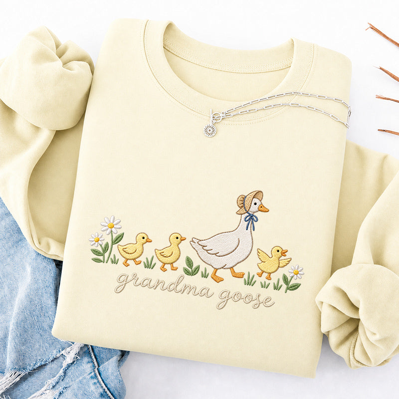 Embroidered Grandma Goose Classic Crewneck Sweatshirt