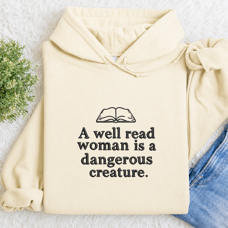 Embroidered A Well Read Woman Classic Adult Unisex Hoodie