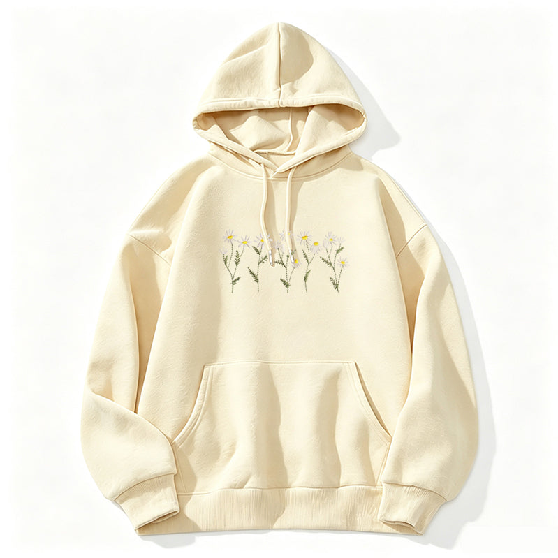 Embroidered Daisy Classic Adult Unisex Hoodie
