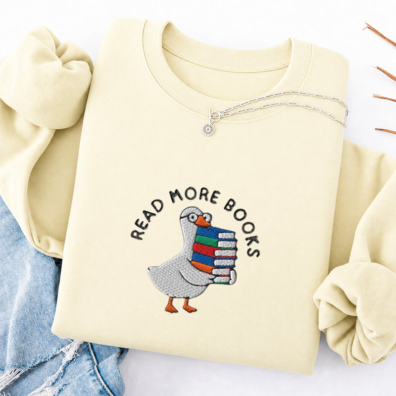 Embroidered Read More Books Goose Classic Crewneck Sweatshirt