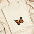 Embroidered Monarch Butterfly Classic Adult Unisex Crew Neck T-Shirt