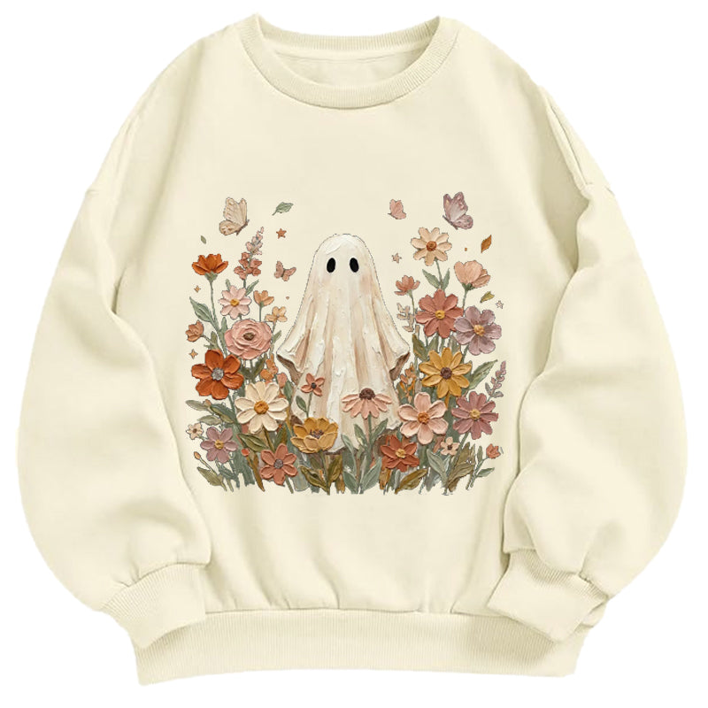 Ghost & Wildflower Garden Classic Adult Unisex Crewneck Sweatshirts