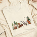 Embroidered Woodland Animals Classic Adult Unisex Crew Neck T-Shirt