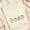 Embroidered Pumpkins Classic Adult Unisex Crew Neck T-Shirt