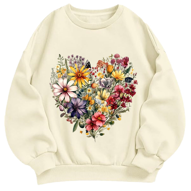 Blooming Heart Garden Classic Adult Unisex Crewneck Sweatshirts