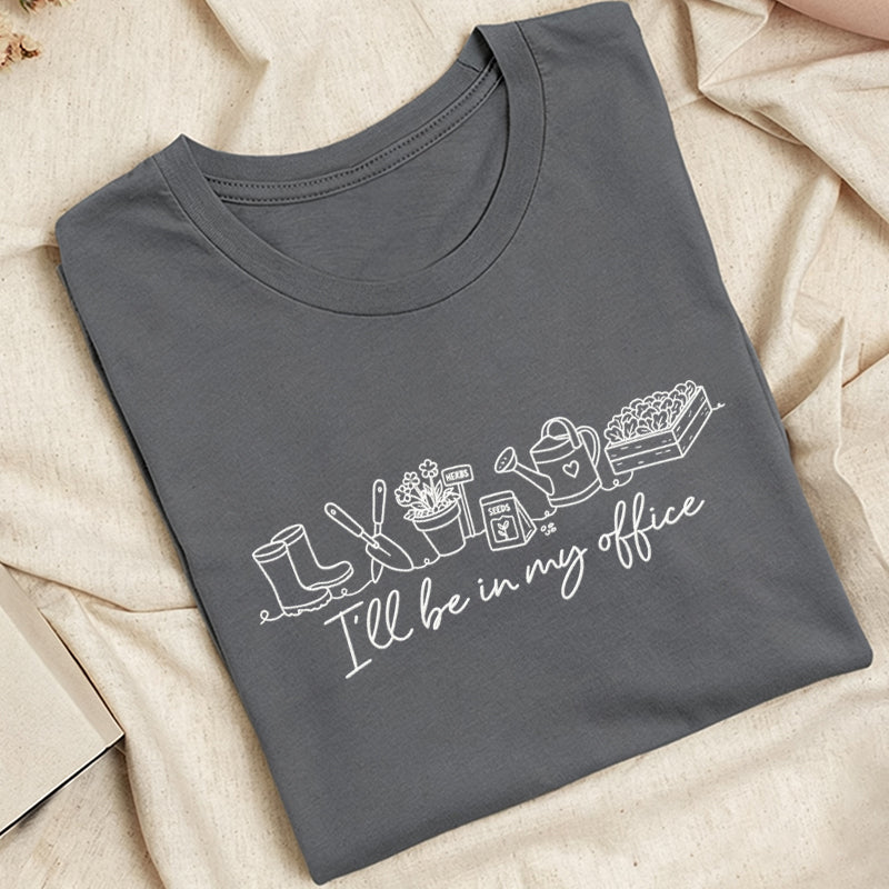 Embroidered I'll be in My Office Classic Adult Unisex Crew Neck T-Shirt