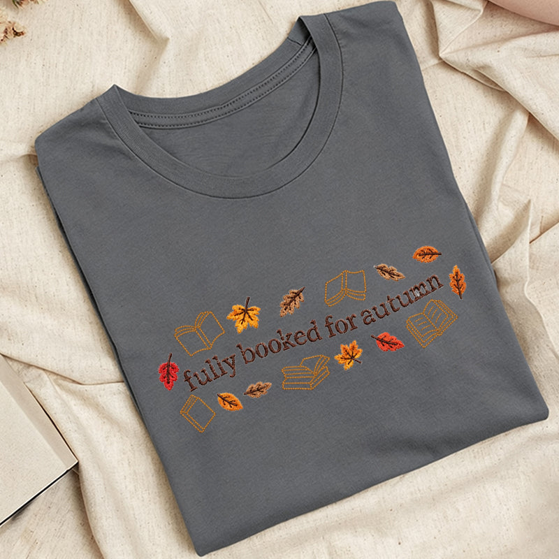 Embroidered Booked for Autumn Classic Adult Unisex Crew Neck T-Shirt