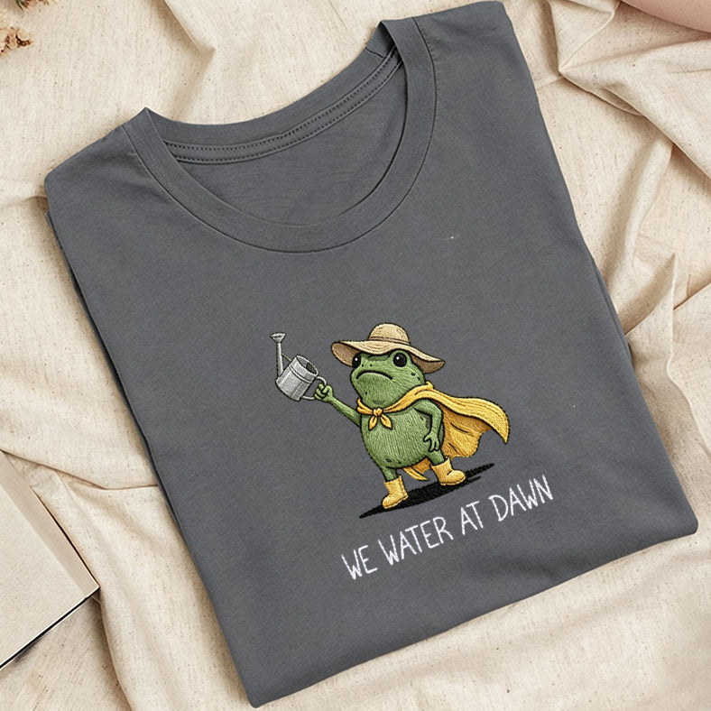 Embroidered We Water At Dawn Classic Adult Unisex Crew Neck T-Shirt