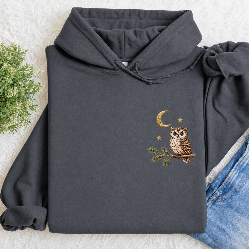 Embroidered Night Owl Classic Adult Unisex Hoodie