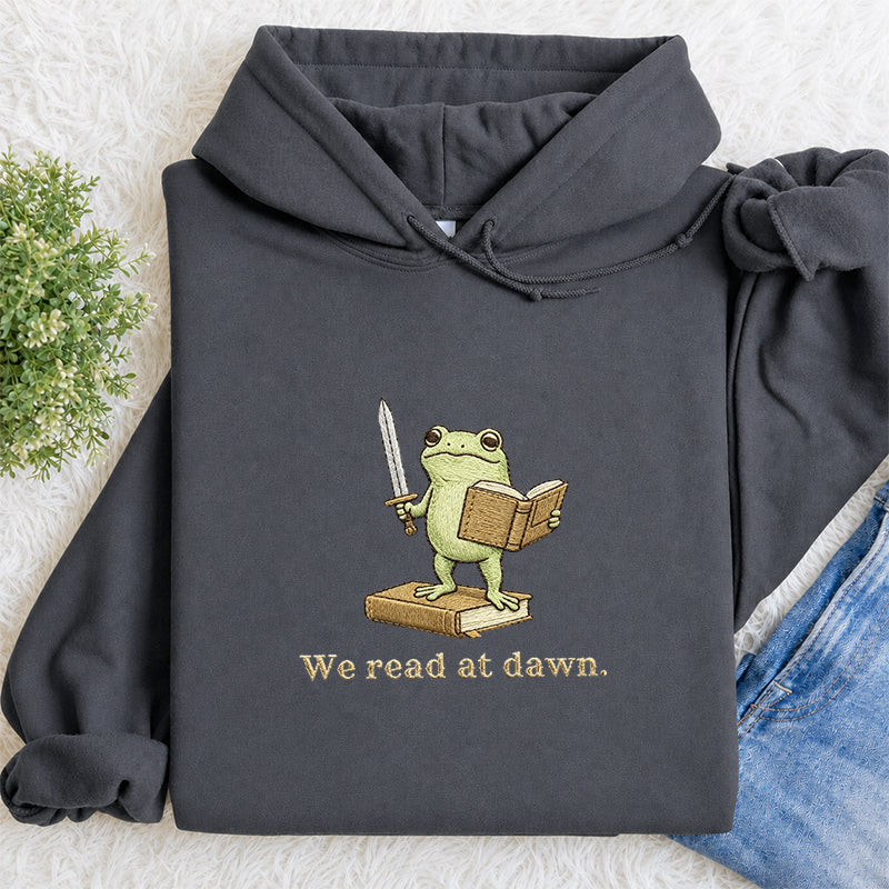 Embroidered We Read At Dawn Classic Adult Unisex Hoodie