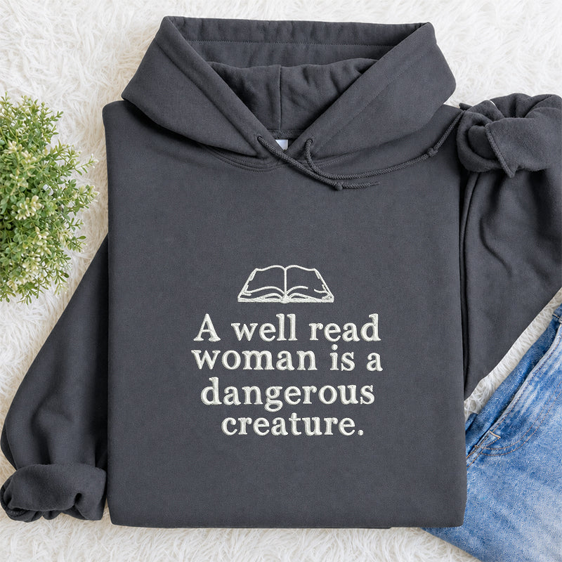 Embroidered A Well Read Woman Classic Adult Unisex Hoodie