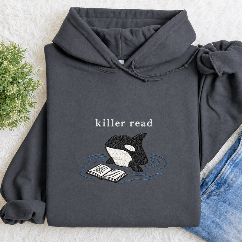 Embroidered Killer Read Orca Classic Adult Unisex Hoodie