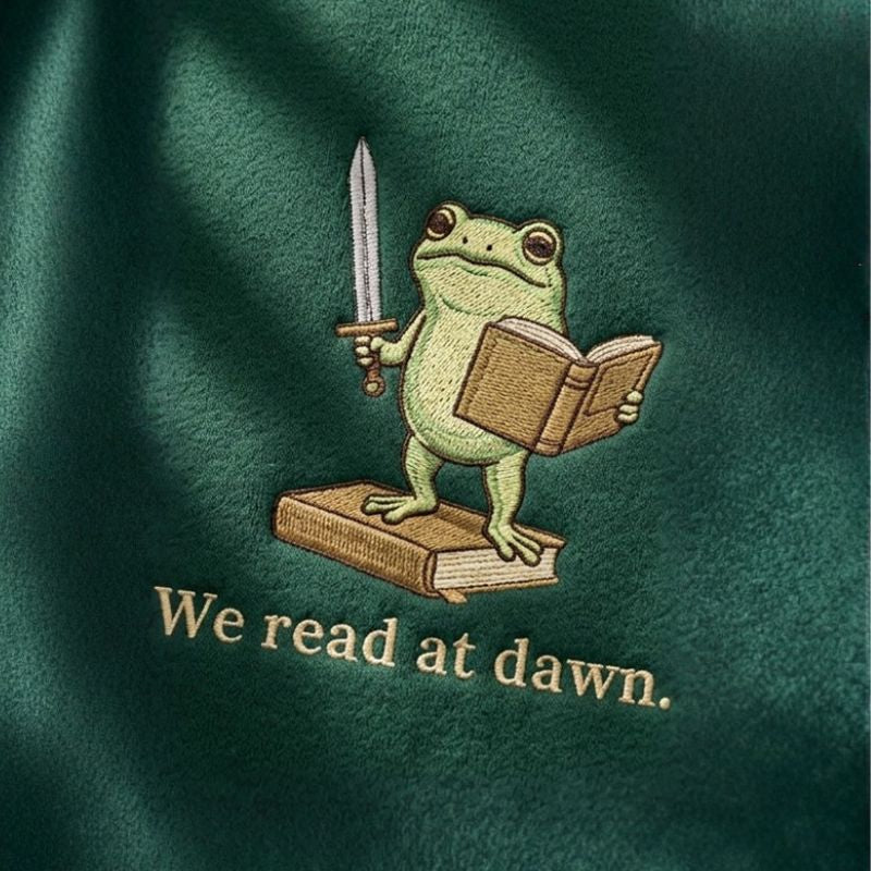 Embroidered We Read At Dawn Classic Quarter Zip Sweatshirt