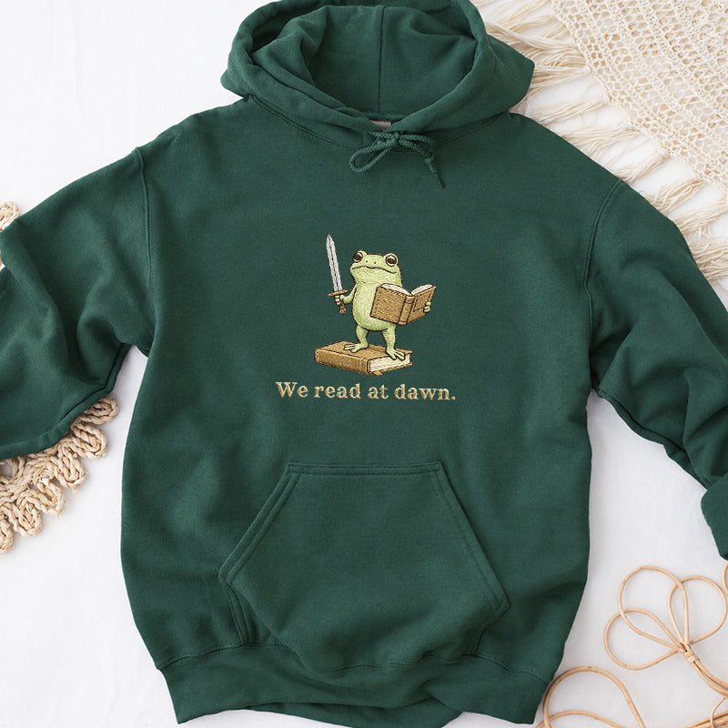 Embroidered We Read At Dawn Classic Adult Unisex Hoodie