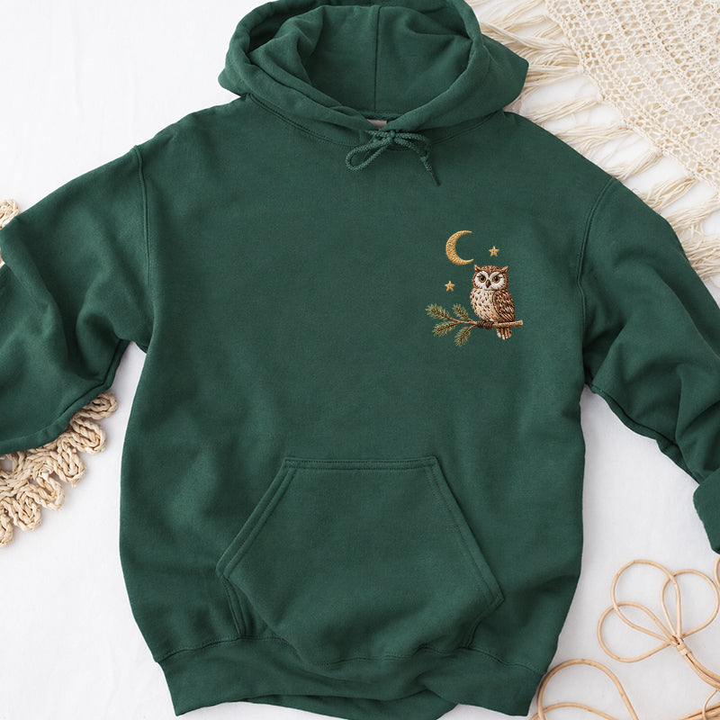 Embroidered Night Owl Classic Adult Unisex Hoodie