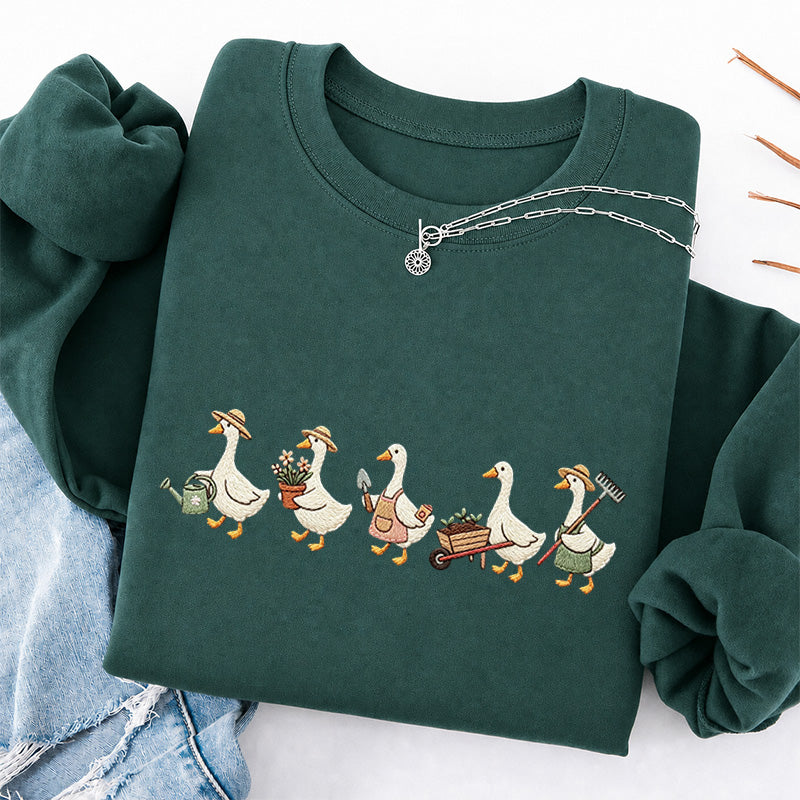 Embroidered Garden Goose Classic Crewneck Sweatshirt