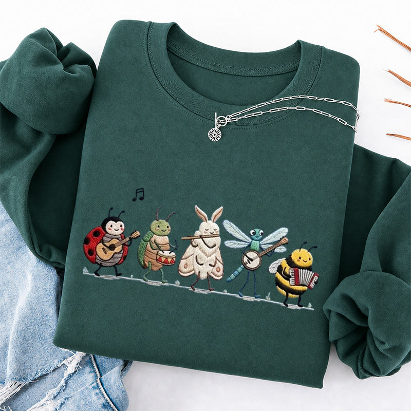 Embroidered Bug Orchestra Classic Crewneck Sweatshirt