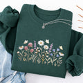 Embroidered Wildflower Classic Crewneck Sweatshirt
