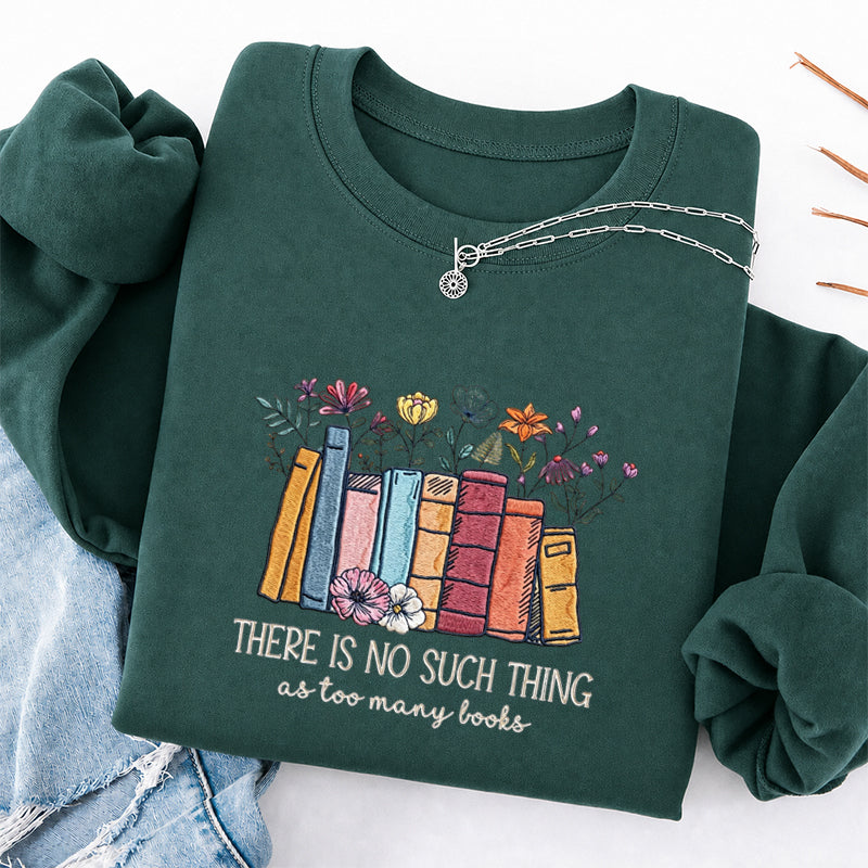 Embroidered Floral Book Classic Crewneck Sweatshirt