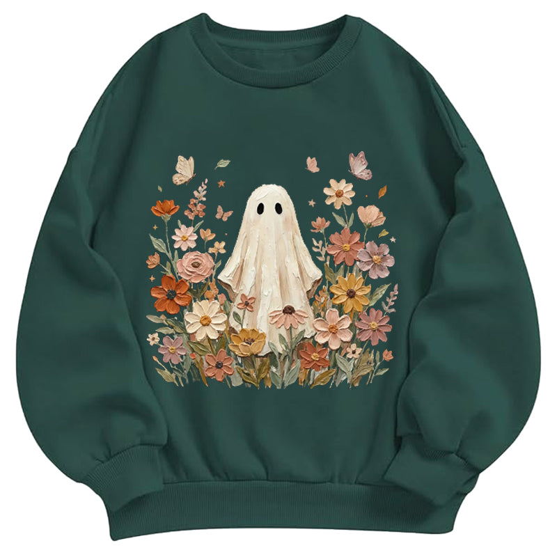 Ghost & Wildflower Garden Classic Adult Unisex Crewneck Sweatshirts