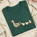 Embroidered Art Mama Duck & Ducklings Classic Adult Unisex Crew Neck T-Shirt